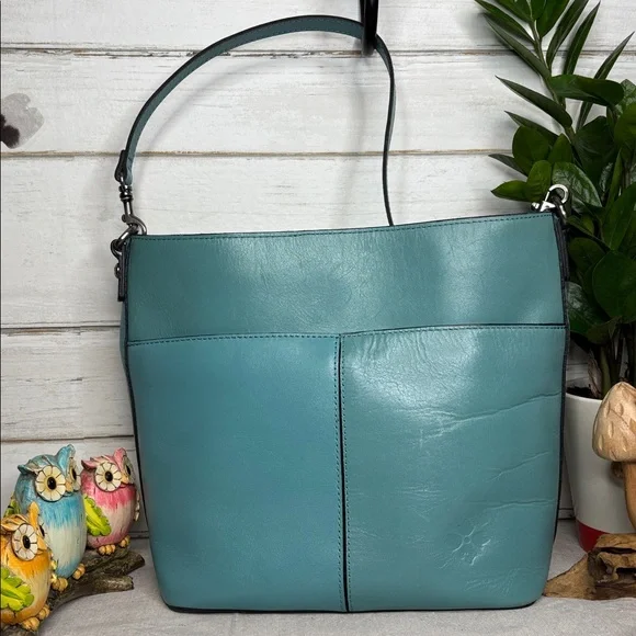 Patricia Nash Teal Tooled Embossed Shoulder Bag - Picture 6 of 11